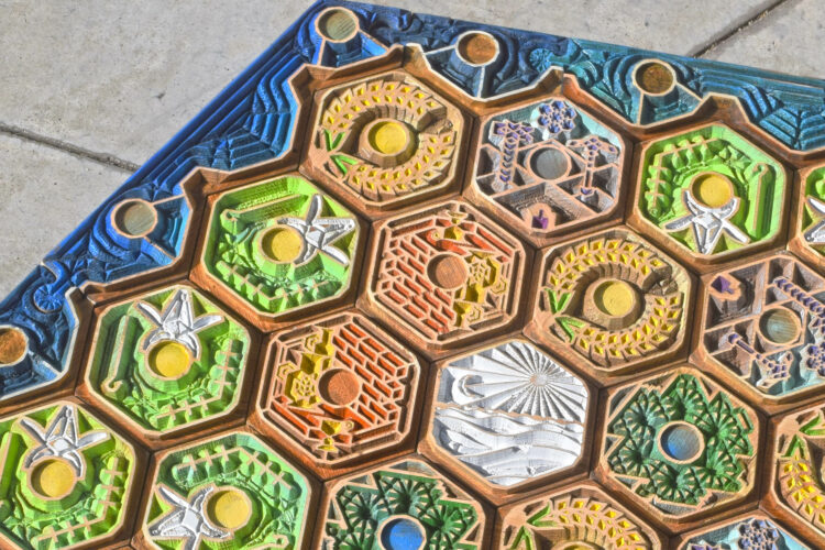 Artisanal Boards Live Edge Luxury Board Game Settlers of Catan Handmade Art Family Antique Collectable