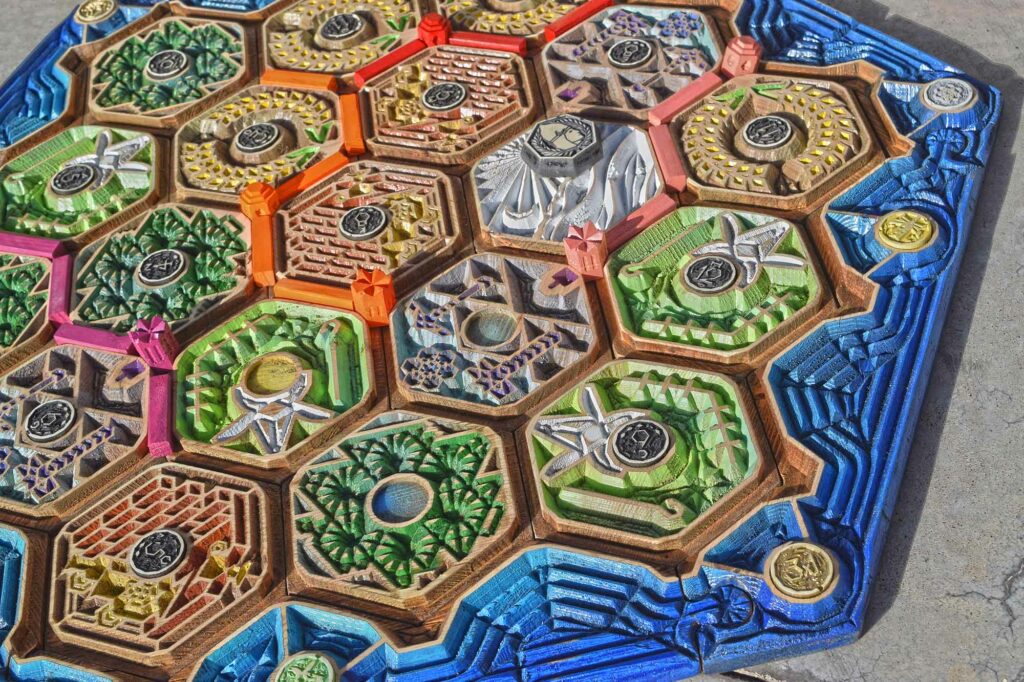 Settlers of Catan Wooden Hand Made CNC Board Game Kabinet Materia